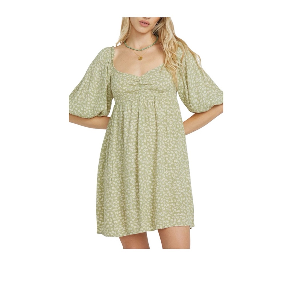 Billabong Sage Floral Long Sleeve Dress